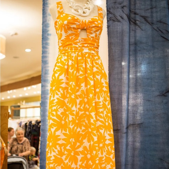 NWT Anthropologie Whit Two Petite Helenium Cut Out Midi Floral Dress Womens 2P - Picture 3 of 12